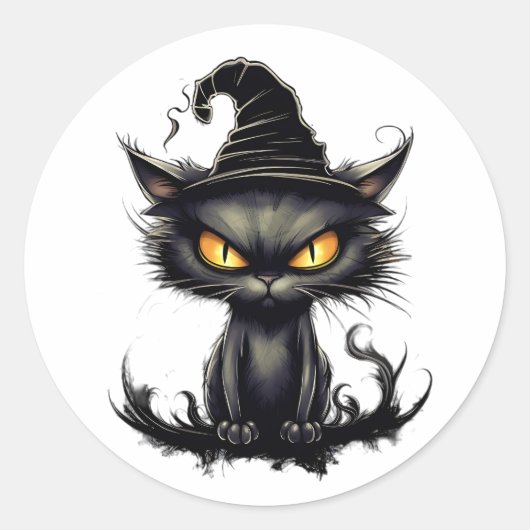Cat's Midnight Reverie Ronde Sticker (Voorkant)