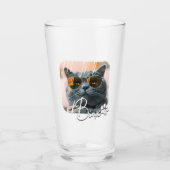 Cat's Modern Simple Cool Grunge Naam en foto Glas (Voorkant)
