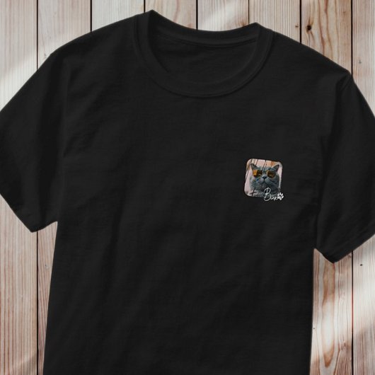 Cat's Modern Simple Cool Grunge Naam en foto T-shirt