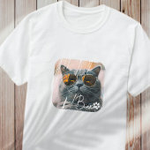 Cat's Modern Simple Cool Grunge Naam en foto T-shirt