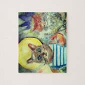 Cats Moon Waterverf Art Legpuzzel (Verticaal)