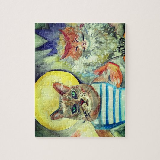Cats Moon Waterverf Art Legpuzzel (Verticaal)