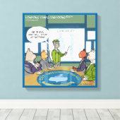 Cats Natural Enemy Funny Canvas Print (Insitu (Houten vloer))