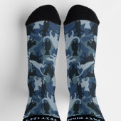Cats Navy Camouflage Pattern Socks Sokken (Top)