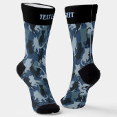 Cats Navy Camouflage Pattern Socks Sokken (Gebogen)