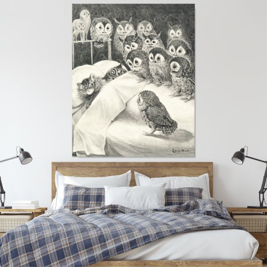 Cats Nightmare. Louis Wain Canvas Afdruk (Insitu (Slaapkamer))