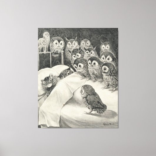Cats Nightmare. Louis Wain Canvas Afdruk (Voorkant)