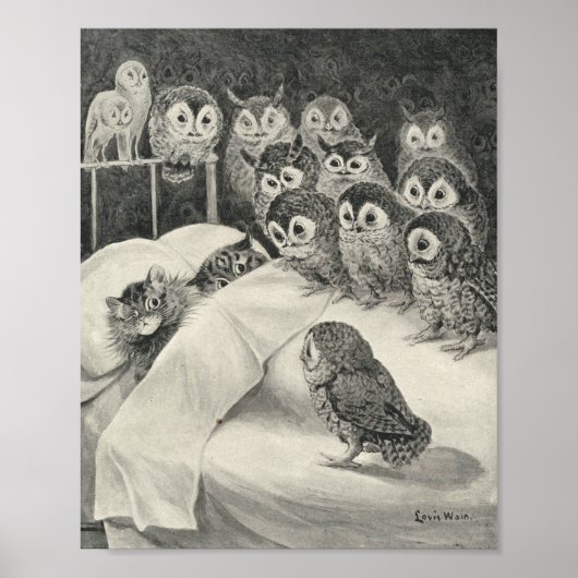 Cats Nightmare. Louis Wain Poster (Voorkant)