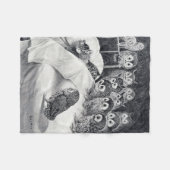 Cats Nightmare Owl Bird, Louis Wain Fleece Deken (Voorkant (Horizontaal))