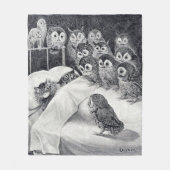 Cats Nightmare Owl Bird, Louis Wain Fleece Deken (Voorkant)