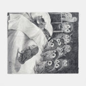 Cats Nightmare Owl Bird, Louis Wain Fleece Deken (Voorkant (Horizontaal))