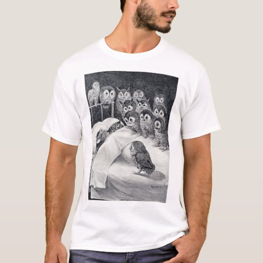 Cats Nightmare Owl Bird, Louis Wain T-shirt (Voorkant)