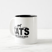 CATS - Omdat mensen slokken Tweekleurige Koffiemok (Voorkant links)
