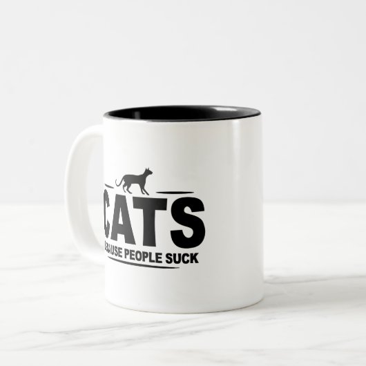 CATS - Omdat mensen slokken Tweekleurige Koffiemok (Voorkant links)