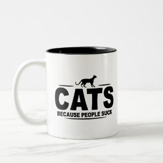 CATS - Omdat mensen slokken Tweekleurige Koffiemok