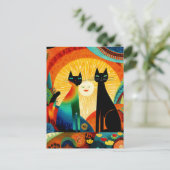 Cats on Bright and Colorful Background, Briefkaart (Staand voorkant)