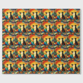 Cats on Bright and Colorful Background, Cadeaupapier (Vlak)