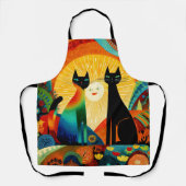 Cats on Bright and Colorful Background, Schort (Voorkant)