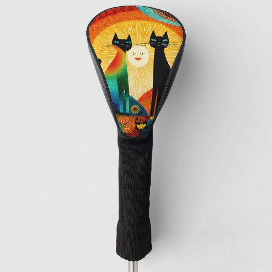 Cats on Colorful Background Golfheadcover (Voorkant)