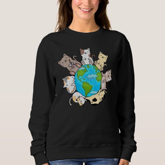 Cats On Earth I Cat  Cats on Earth  Cute Cats Trui (Voorkant)