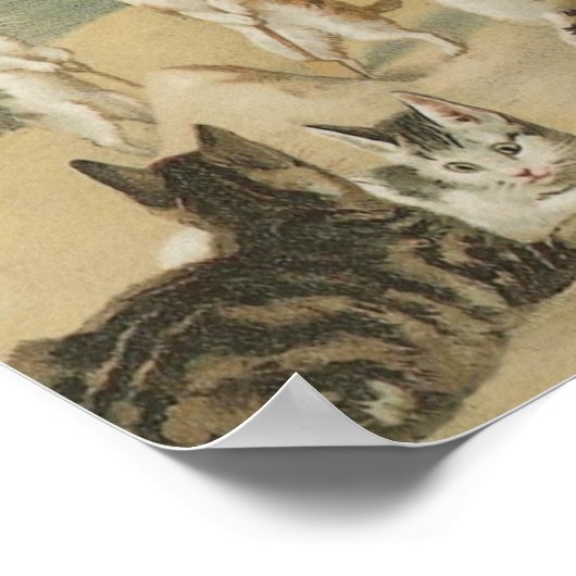 Cats On The Beach Vintage Poster (Hoek)