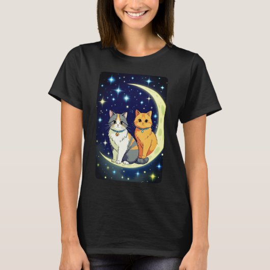 CATS ON THE MOON T-SHIRT (Voorkant)
