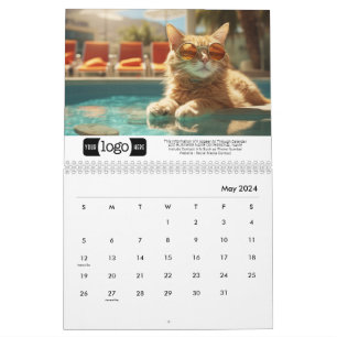 Cats on Vacation - Voeg Logo toe voor zakelijke ca Kalender
