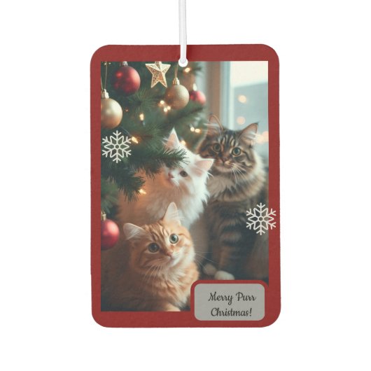 Cats Ornate Tree, Image Text, Customize,  Luchtverfrisser (Voorkant)