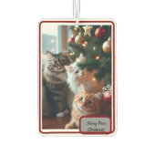 Cats Ornate Tree, Image Text, Customize,  Luchtverfrisser (Achterkant)