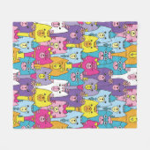 Cats Patroon voor kleurrijke Cartoon Fleece Deken (Voorkant (Horizontaal))