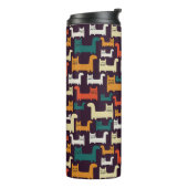 Cats Pattern aangepaste monogram tumbler Thermosbeker (Gedraaid links)