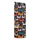 Cats Pattern aangepaste monogram tumbler Thermosbeker (Geroteerd rechts)