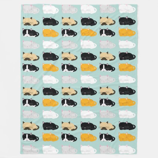 Cats Pattern Fleece Deken (Voorkant)
