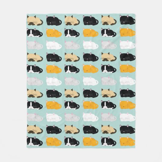 Cats Pattern Fleece Deken (Voorkant)