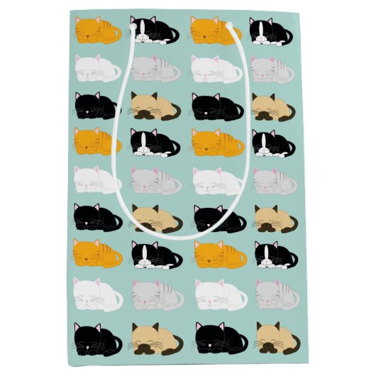 Cats Pattern Medium Cadeauzakje (Voorkant)