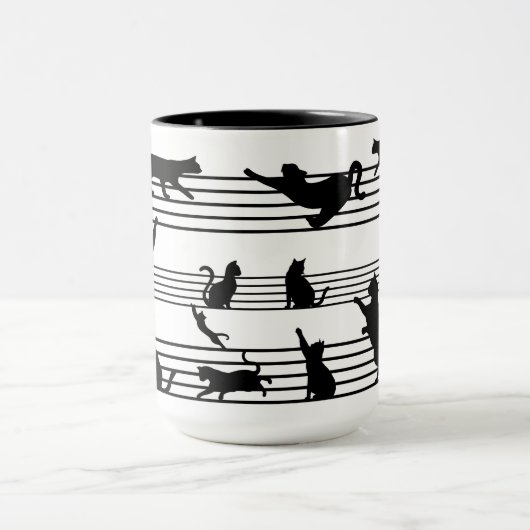 Cats Piano Notes Party Coffee Mok afspelen (Midden)