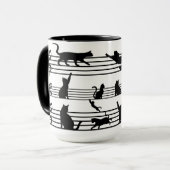 Cats Piano Notes Party Coffee Mok afspelen (Voorkant links)