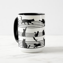 Cats Piano Notes Party Coffee Mok afspelen