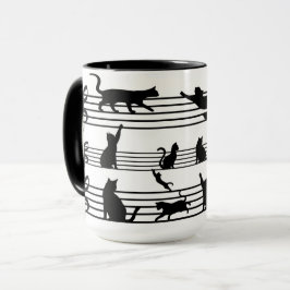 Cats Piano Notes Party Coffee Mok afspelen