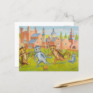 Cats Playing Football by Louis Wain Feestdagenkaart