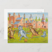 Cats Playing Football by Louis Wain Feestdagenkaart (Voorkant / Achterkant)