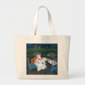 Cats Playing Mahjong Grote Tote Bag (Voorkant)