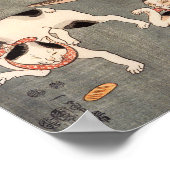 Cats Playing Utagawa Kuniyoshi Poster (Hoek)