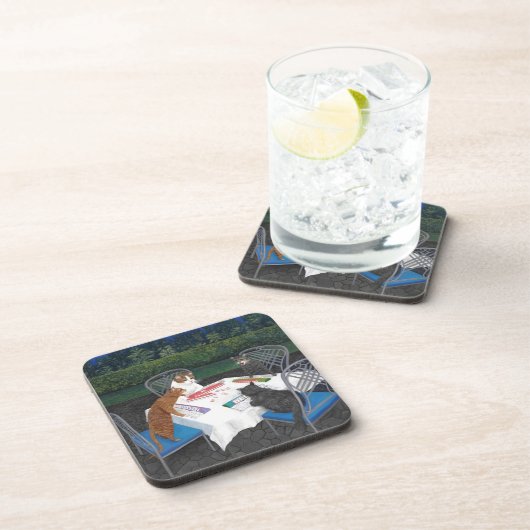 Cats Plays Mahjong Bier Onderzetter (Rechterzijde)