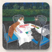 Cats Plays Mahjong Bier Onderzetter (Voorkant)