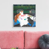 Cats Plays Mahjong Canvas Afdruk (Insitu (Woonkamer))