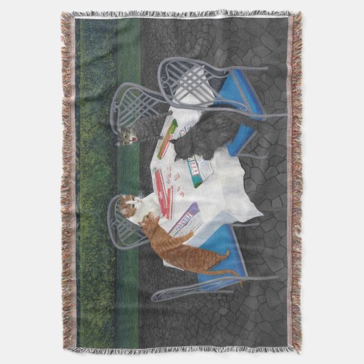 Cats Plays Mahjong Deken (Voorkant Verticaal)