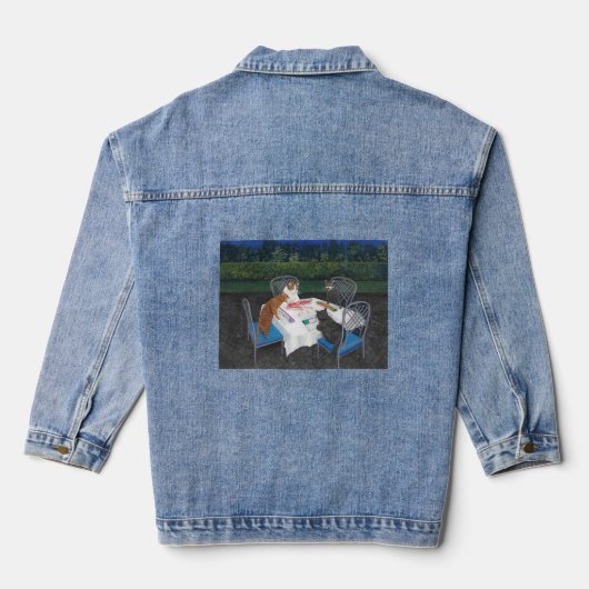 Cats Plays Mahjong Denim Jacket (Achterkant)