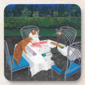 Cats Plays Mahjong Drankjes Onderzetter (Voorkant)