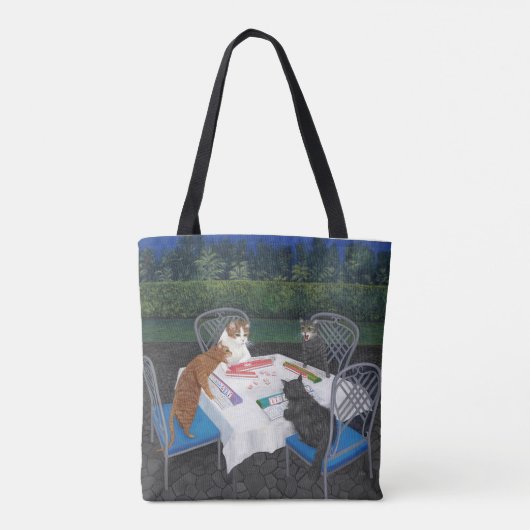 Cats Plays Mahjong Tote Bag (Achterkant)